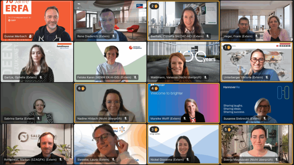 Teilnehmende der DGFP ERFA Personalmarketing Gruppe beim digitalen Treffen 2025